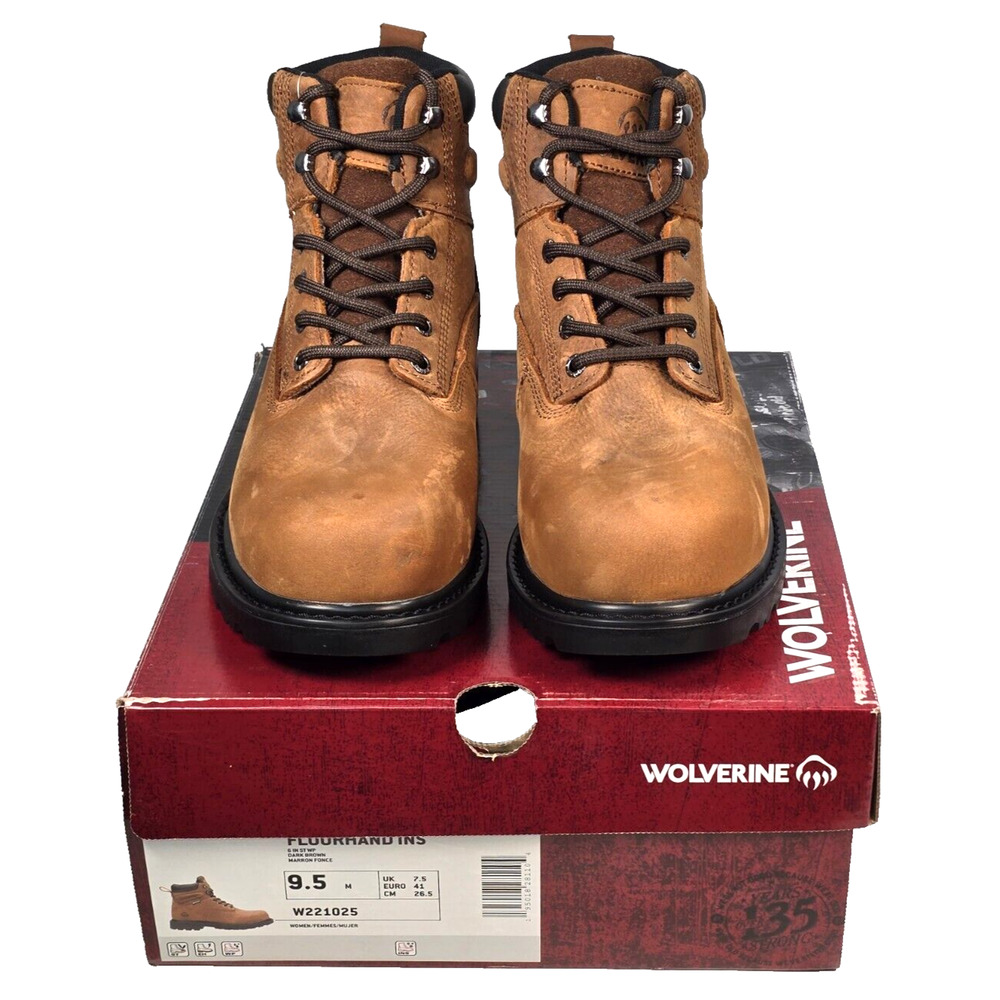Wolverine Floorhand Insulated Steel-Toe 6" Women's 9.5M Brown Work Boots W221025